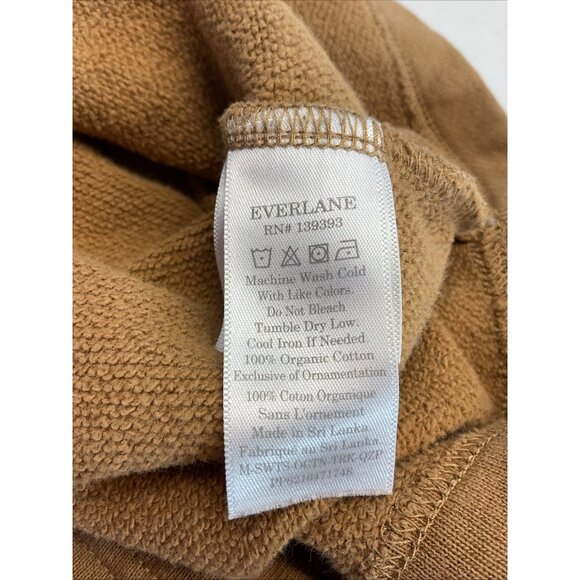 EVERLANE1/4-ZIP terry SWEATSHIRT IN Camel Tan  SIZE LG Preppy neutral organic‎ - Picture 6 of 7